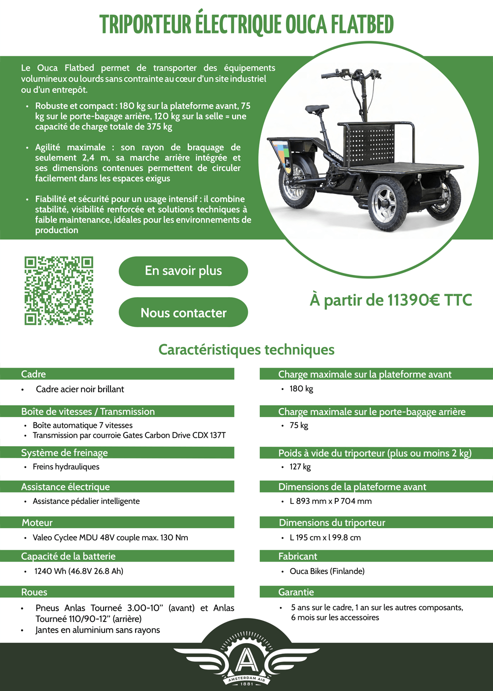 Fiche technique Ouca Flatbed