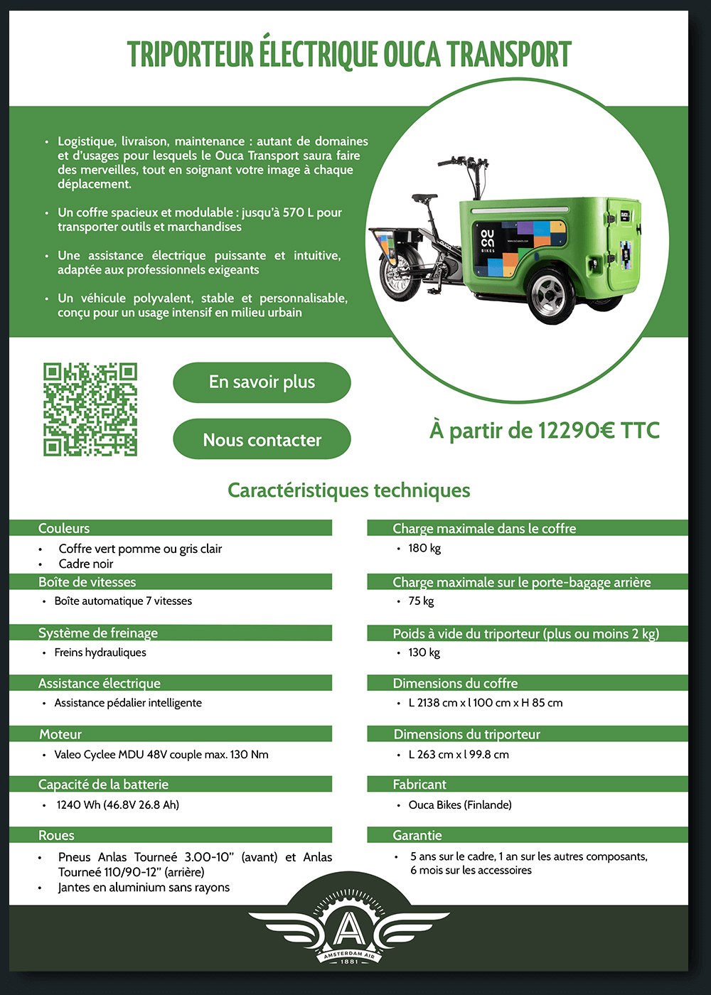 Fiche technique Ouca Transport